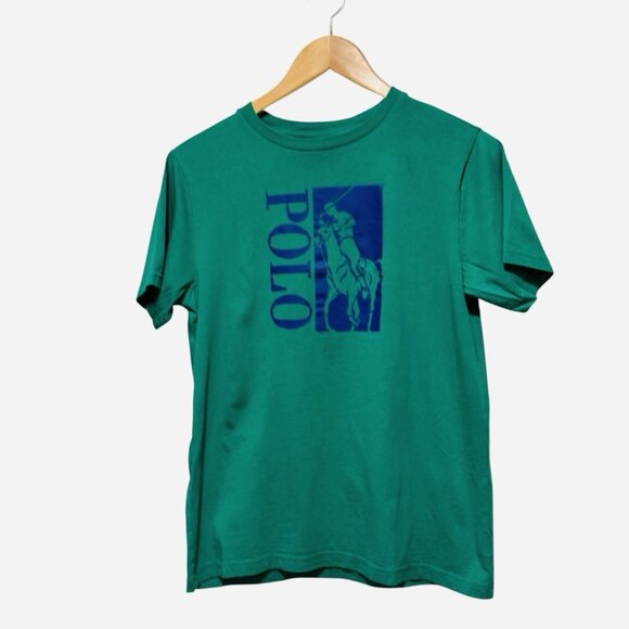 Polo Ralph Lauren Boys Large 15-16 Kelly Green Big Pony Short Sleeve T-Shirt - Picture 1 of 7